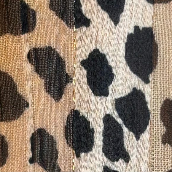 Women’s Dress Size XL Pink Black Metallic Gold Thread Flutter Sleeves Midi - Picture 6 of 12